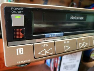 vintage Sony Betamax Cassette Player SL - 25 with remote - VCR VHS NR 6