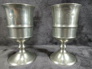 (2) Vintage Cosi Tabellini Pewter Footed Cup Handmade In Italy -