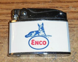Vintage Enco Humble Oil & Refining Company Flat Advertising Lighter/rare