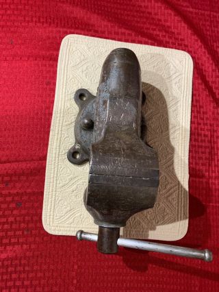 Vintage Wards Master Quality bullet VISE 4” jaw - swivel base blacksmith anvil 3
