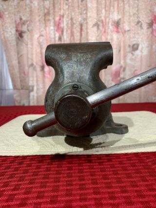 Vintage Wards Master Quality bullet VISE 4” jaw - swivel base blacksmith anvil 6