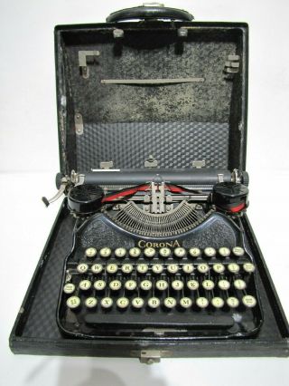 VINTAGE 1920s L C SMITH & CORONA PORTABLE TYPEWRITER ANTIQUE 3