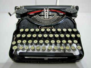 VINTAGE 1920s L C SMITH & CORONA PORTABLE TYPEWRITER ANTIQUE 4