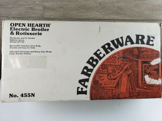 Vintage Faberware " Open Hearth Broiler & Rotisserie " Looks 455n