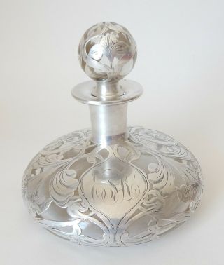 Antique Sterling Silver Glass Decanter
