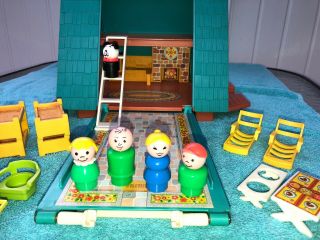 Fisher Price Vintage Little People Play Family A Frame House 990 5