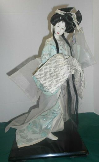 Vintage Japanese Geisha Doll Glass Eyes 17  Snow Queen " -)) ) 