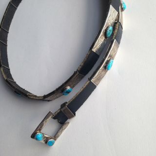 1 Day Only Vintage Native American Navajo Indian Sterling Turquoise Concho Belt