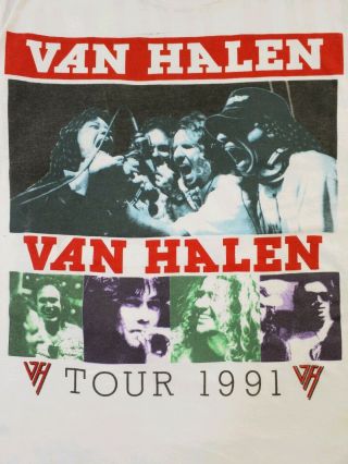 Vtg 1991 Van Halen For Unlawful Carnal Knowledge Tour T Shirt Bootleg 50/50 L