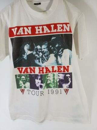 Vtg 1991 Van Halen For Unlawful Carnal Knowledge Tour T shirt Bootleg 50/50 L 2