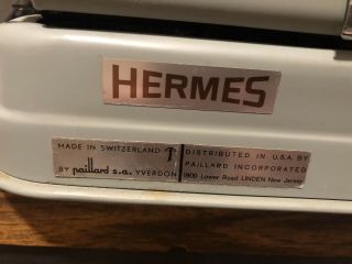Vintage Hermes 3000 Typewriter Seafoam Green With Case And Brush 6