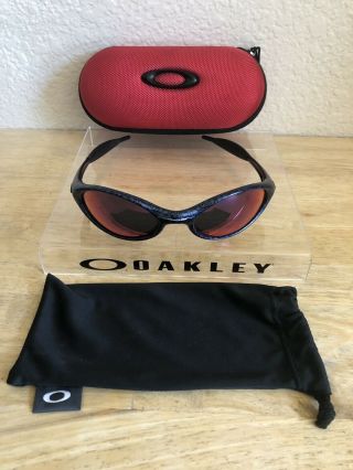 Vintage Oakley Eye Jacket 1.  0 04 - 009 Positive Red Iridium Cobalt Sunglasses Rare