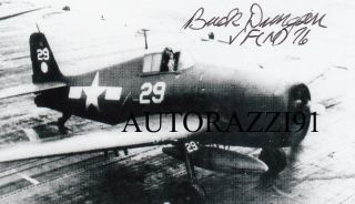 Fred Buck Dungan U.  S.  Ace 7 Vic Signed 4x6 Photo Wwii