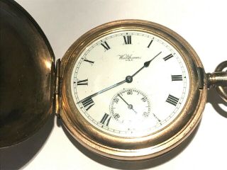 Vintage Gold Plated Full Hunter Pocket Watch - Waltham Usa