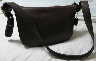 Coach Vintage Brown Leather Patricia Legacy Flap Messenger Crossbody 9951 Bag