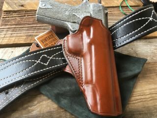 Red Nichols Vintage Brown Horsehide Leather Owb Holster For Colt Government 1911