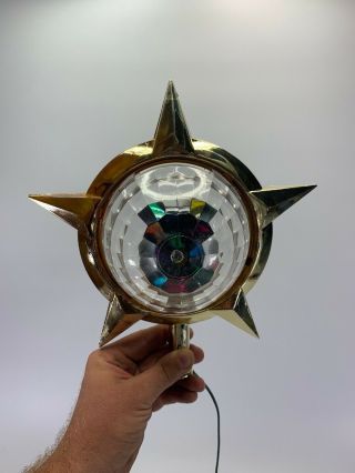 Vintage Bradford Celestial Star Plastic Christmas Tree Topper Color Motion Light