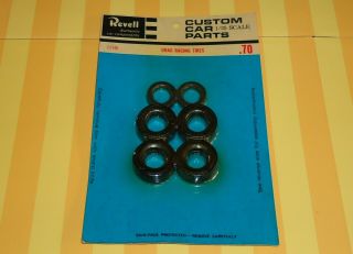Vintage 1/25th Revell Model Customizing Parts Kit Drag Racing Tires