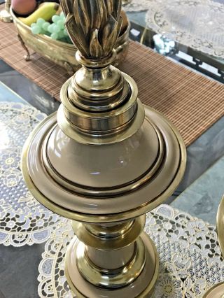 Rare Vintage Stiffel Flame Motif Table Lamps 10