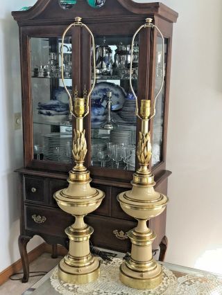 Rare Vintage Stiffel Flame Motif Table Lamps