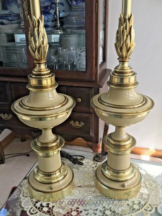 Rare Vintage Stiffel Flame Motif Table Lamps 2