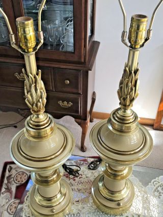 Rare Vintage Stiffel Flame Motif Table Lamps 3