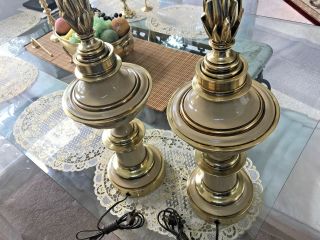 Rare Vintage Stiffel Flame Motif Table Lamps 8