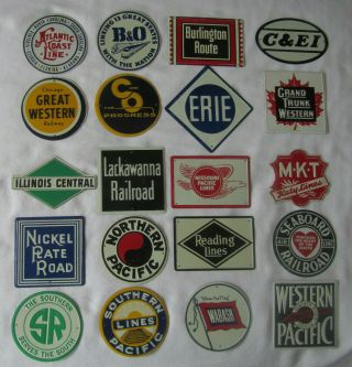 Twenty (20) Vintage Metal Post Cereal Railroad Emblems Signs