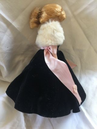 Vintage Vogue Jill Doll 10” Blonde W/ Black Gown Fur Stole 1957 3