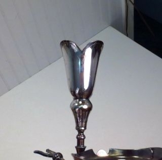 Antique Aesthetic Movement Silverplate Spoon Holder Butler Bell Vase Combo Stand 7