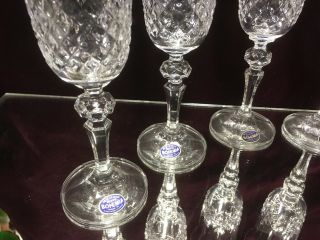 VTG.  BOHEMIA CRYSTAL CHAMPAGNE GLASSES STEMWARE FLUTES SET OF 6 2