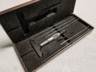Vintage Starrett No.  440 0 - 6 " Depth Gauge Micrometer With Case