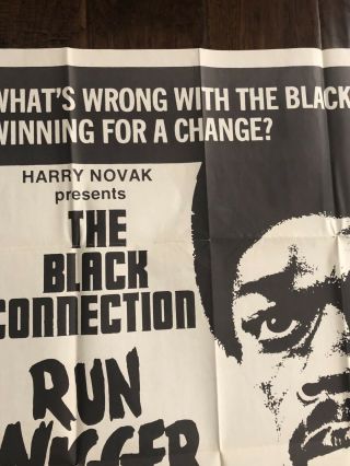 1973 RUN NI GR RUN Blaxploitation One Sheet Vintage Movie Poster Rare 3