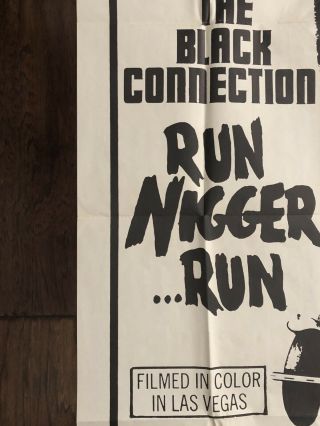 1973 RUN NI GR RUN Blaxploitation One Sheet Vintage Movie Poster Rare 5