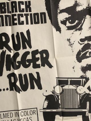 1973 RUN NI GR RUN Blaxploitation One Sheet Vintage Movie Poster Rare 6