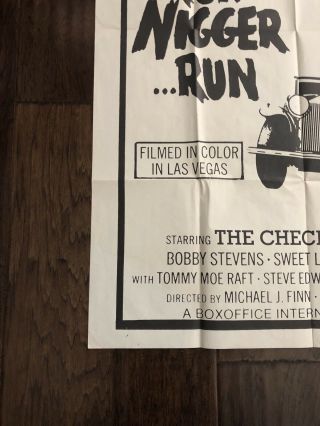 1973 RUN NI GR RUN Blaxploitation One Sheet Vintage Movie Poster Rare 8