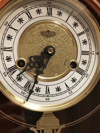 Vintage Oak Pendulum Wall Clock Roman Numerals 5