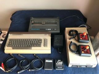 Vintage Commodore 64 Computer With Disk Drive,  Printer And More -