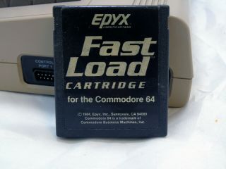 Vintage Commodore 64 Computer,  Power Supply & Epyx Fast Load Cartridge 5