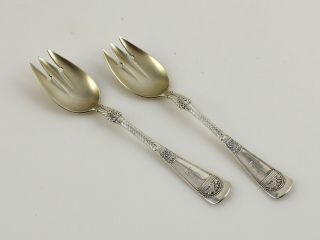 Gorham Empress Sterling Silver Ice Cream Forks - 5 " - Set Of 2 - W/monogram