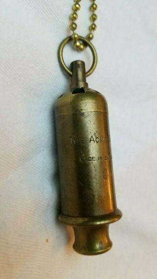 Vintage Brass The Acme Siren Made In England Police Civil Defense Whistle