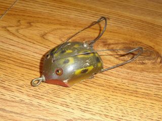 Vintage Fishing Lure Wooden Creek Chub Weed Bug Series 2819 Frog Scale C1927 - 35