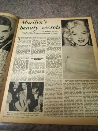 MARILYN MONROE VINTAGE AUSTRALIAN WOMAN ' S DAY AUGUST 1959 2