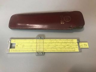 Vintage Pickett N600 - Es Slide Rule Log Log Speed Model Nasa Leather Belt Case