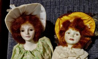Lovely Vintage Doll Royal Doulton X2 Peggy Nisbet Dolls Redhead Dimples 1980s