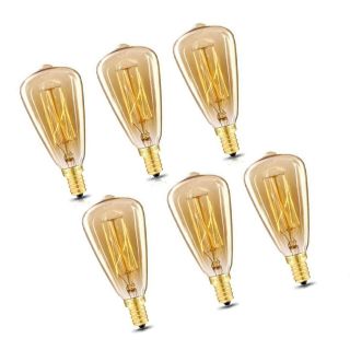 Vintage Edison Light Bulbs (e12 Base 60w 110v),  Teardrop Warm White Nostalgic.