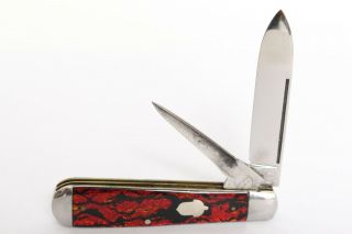 Rare Vintage Remington Umc R155 Folding Blade Pocket Knife Red Black Glitter