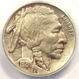 1921 - S Buffalo Nickel 5c Coin - Anacs Xf40 Details - Rare Date - Scarce In Ef