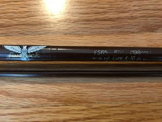 Vintage FS65 Fenwick 6 - 1/2 ' Spinning Fishing Rod 2 piece 5 oz Sleeve Case RARE 2