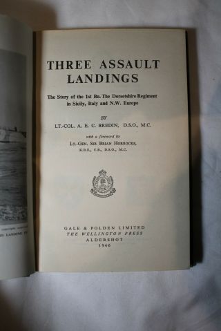 Ww2 British 1st Bn Dorsetshire Regiment Three Assault Landings Book